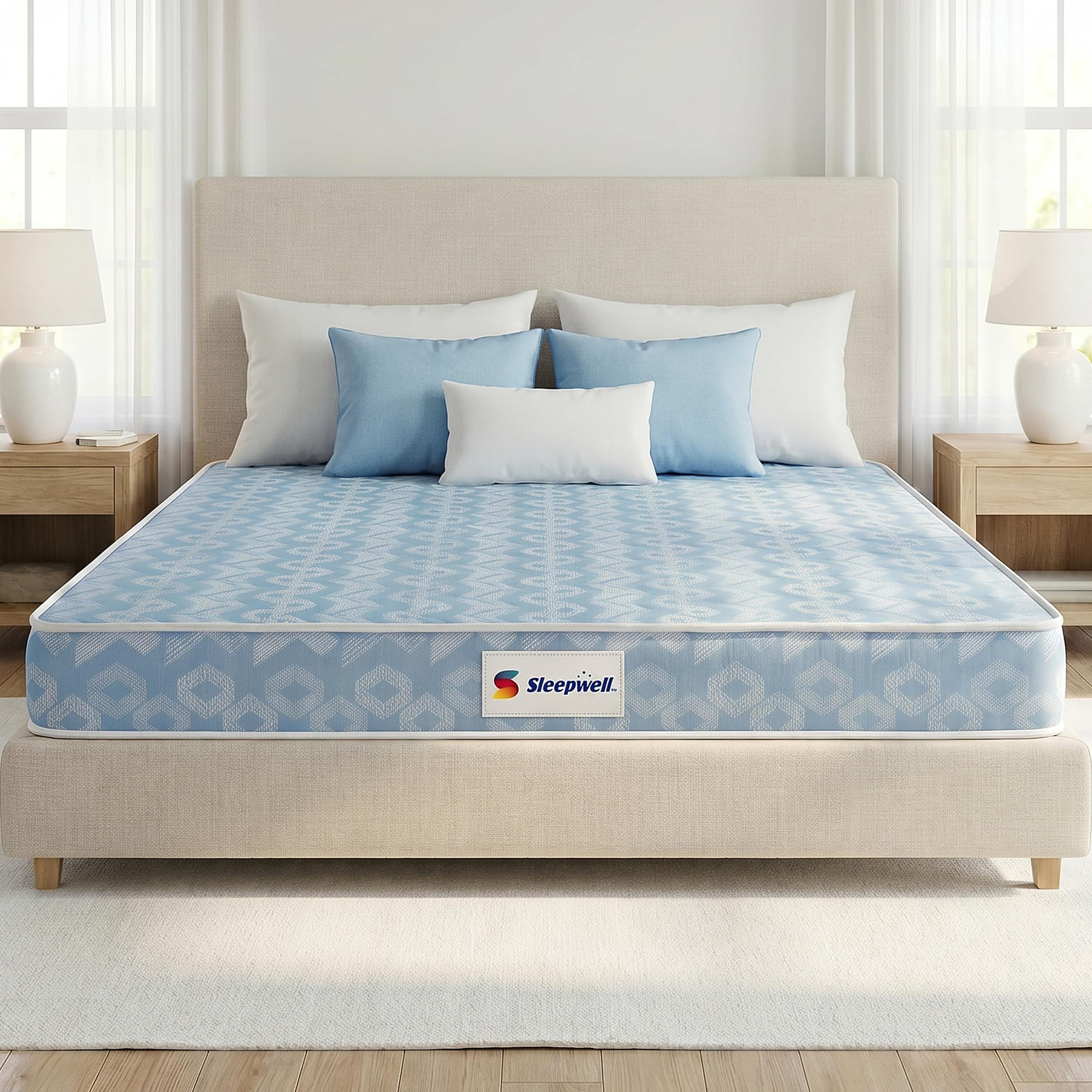 Sleepwell Ortho Mattress | King Size 78x72x5 Inch | Medium Firm Orthopedic Spine Support | Pressure Point Relief | Resitec Foam with VPF | Neem Fresche Anti-Microbial | 10 Years Warranty