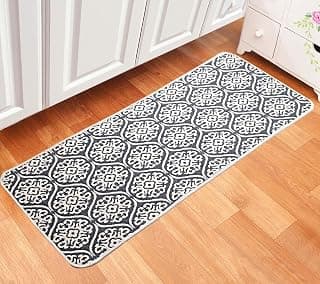 Saral Home Floral Designer Soft Cotton Durable & Washable Multipurpose Runner for Home/Kitchen/Living Area/Lobby/Office with Anti Skid Backing (Grey, 45 Cm X 120 Cm)