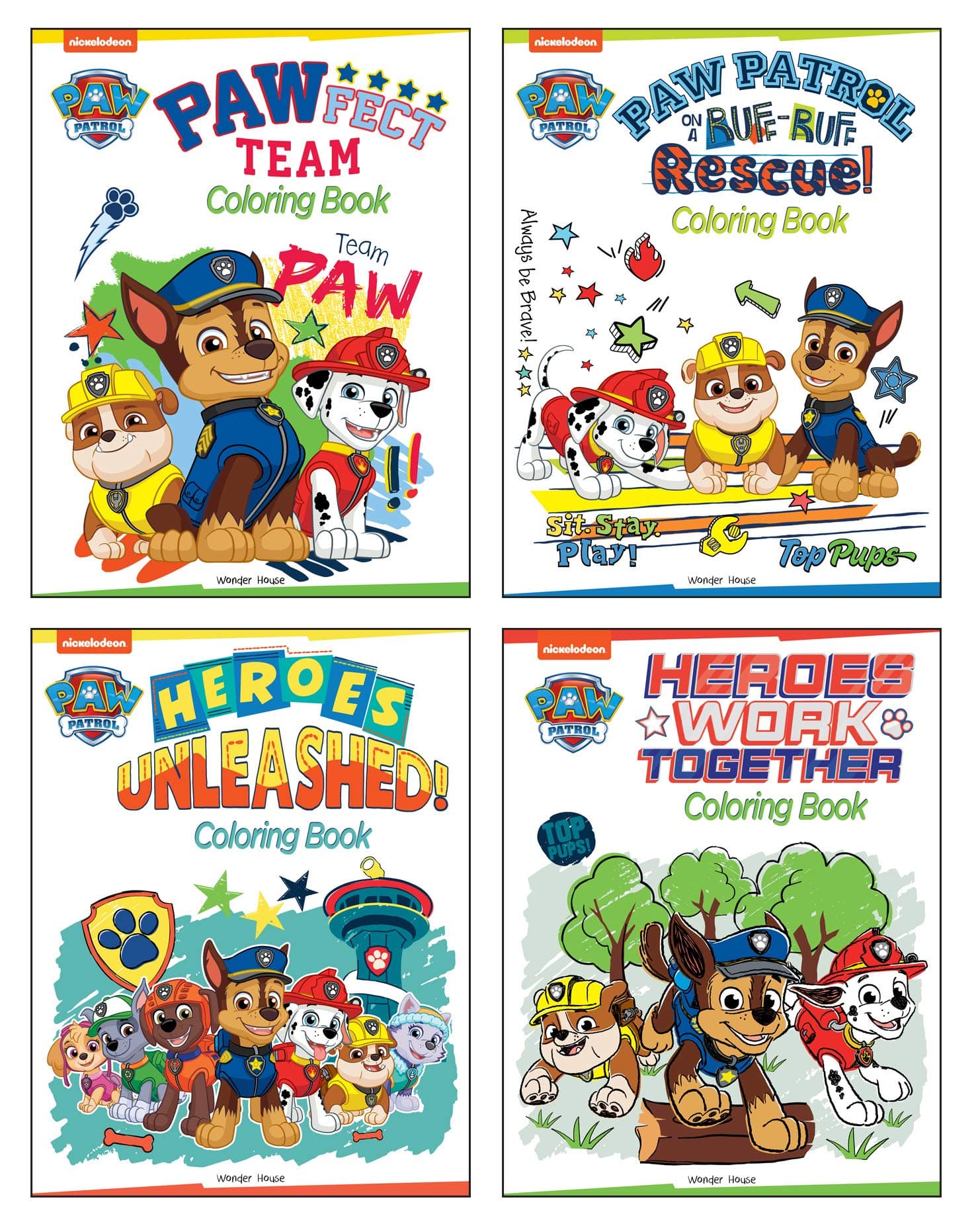 Paw Patrol Cool Pups Coloring Books Super Boxset : Pack of 4 Coloring Books For Kids