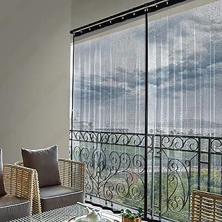 HIPPO Transparent PVC Outdoor Waterproof Balcony Grommet Curtain Solid AC, Rain, Dust & Wind Protection for Garden, Patio (4.5FTX7.5FT, Pack of 1)