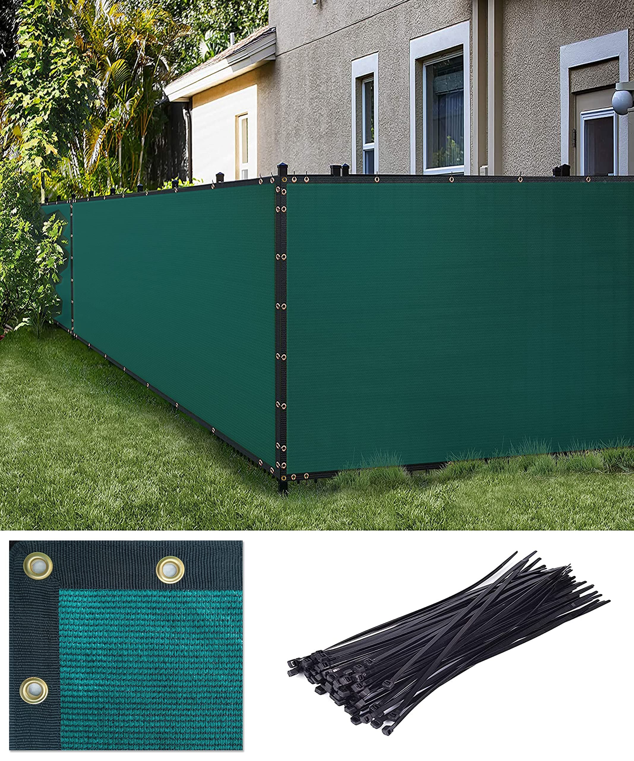 FREDDO Privacy Screen Fence Shade Net for Balcony, Garden, Terrace & Outdoor Fence Heavy Duty with Polyester Band, Brass Eyelets & Tie Cords (Olive Green, 1.5 x 5 Mtr)