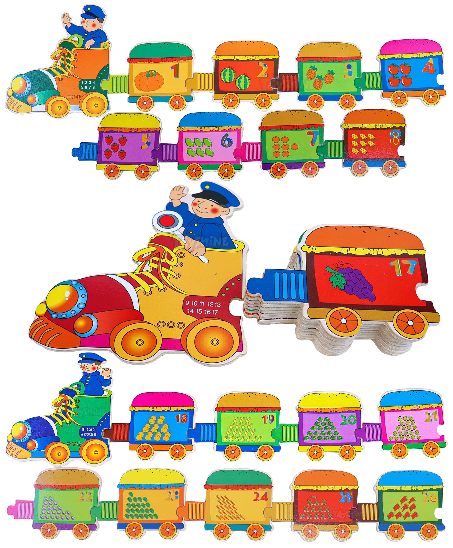 Toyshine 123 Train Puzzle Numbers Toy, Educational And Learning Toy - 123, Kids
