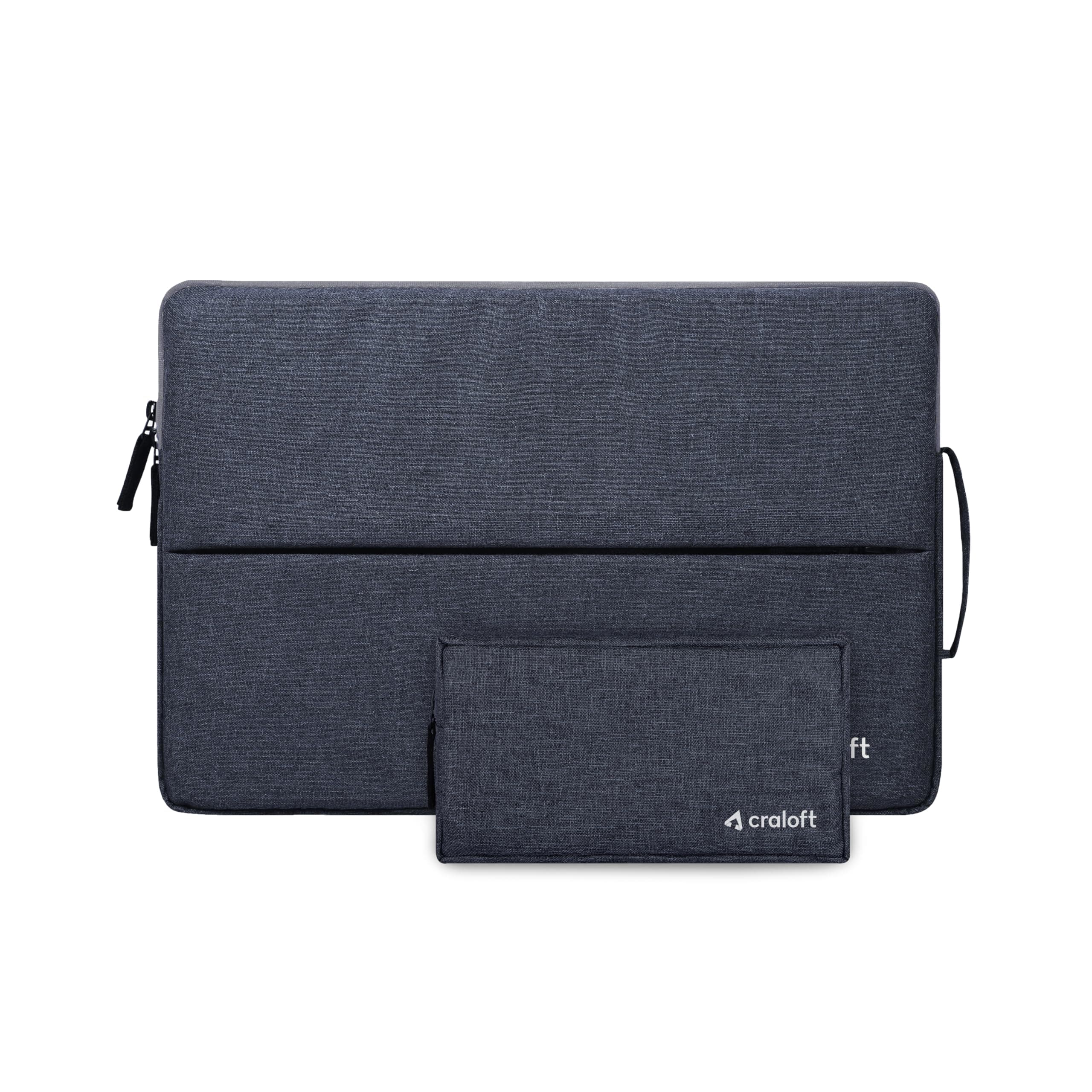 Craloft Laptop Sleeve Cover Bag for 16 Inch MacBook Pro with Charger Pouch – Slim, Water-Resistant & Protective Case – Perfect for Office & Travel Use (Grey_L25)