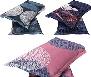 BSB HOME® Present Designer Printed 6 Piece 100% Pure Cotton Pillow Cover Set- 20" X30" Inches, (Multicolor), Floral, 150 Threads