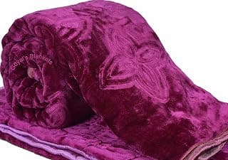 Goyal's Super Soft Mink Single Bed Blanket 500 TC, 63 X 85 Size | Weight 1.4 KG - Wine
