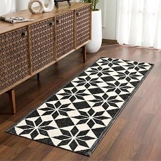 Saral Home Black Cotton Handwoven Rugs - 50X180 cm