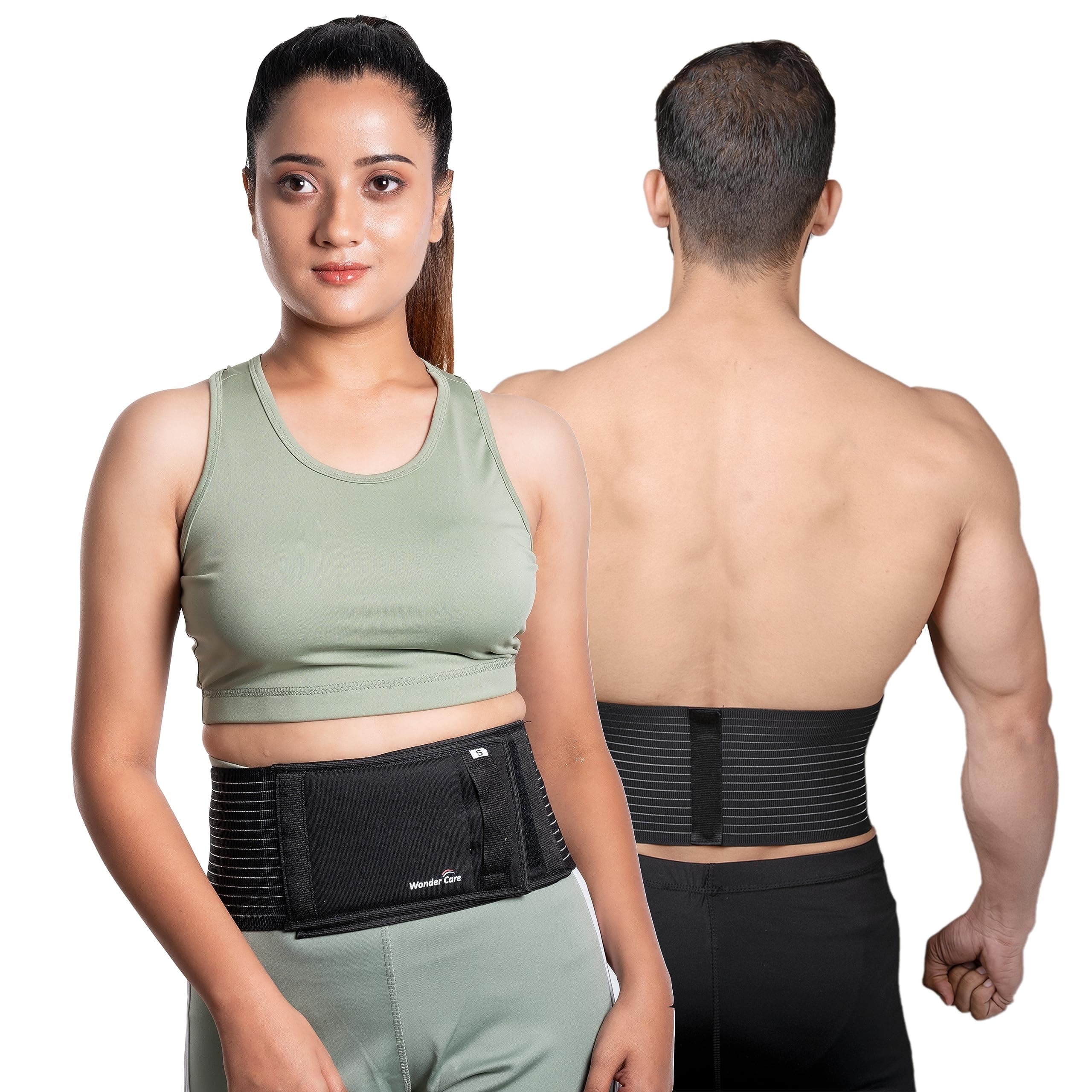 Wonder Care Polyester Umbilical Black Hernia Belt Pain Relief Support Brace With 1 Removable Compression Pad For Men & Women (4Xl)