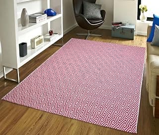 Saral Home Cotton Ptinted Rug (Pink, 140x200 cm)