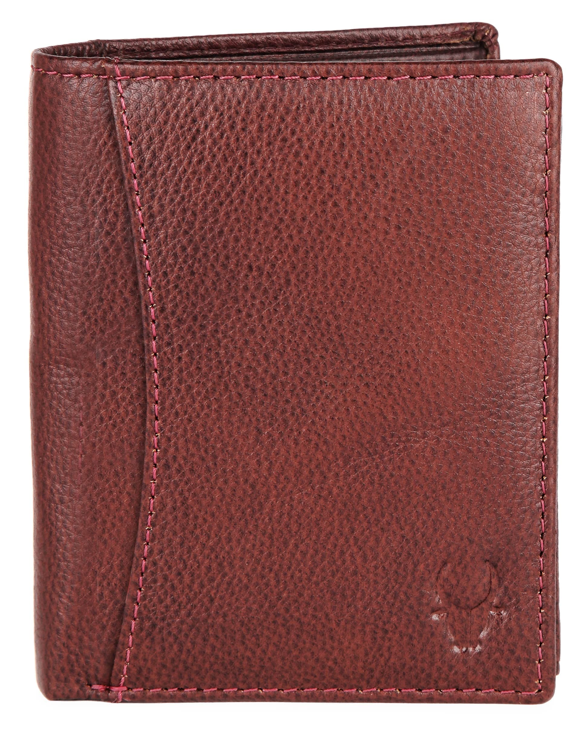 WildHorn Men's Top Grain Portrait Leather Ultra Strong Stitching Handcrafted Wallet with 2 Transparent ID Windows Slots, 11 Card Slots, Zip Compartment