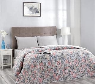maspar Paisley Mix 100% Natural Cotton Filling Quilt/Quilted Bed Cover/Comforter, 228 X 265 cm, Double, Red