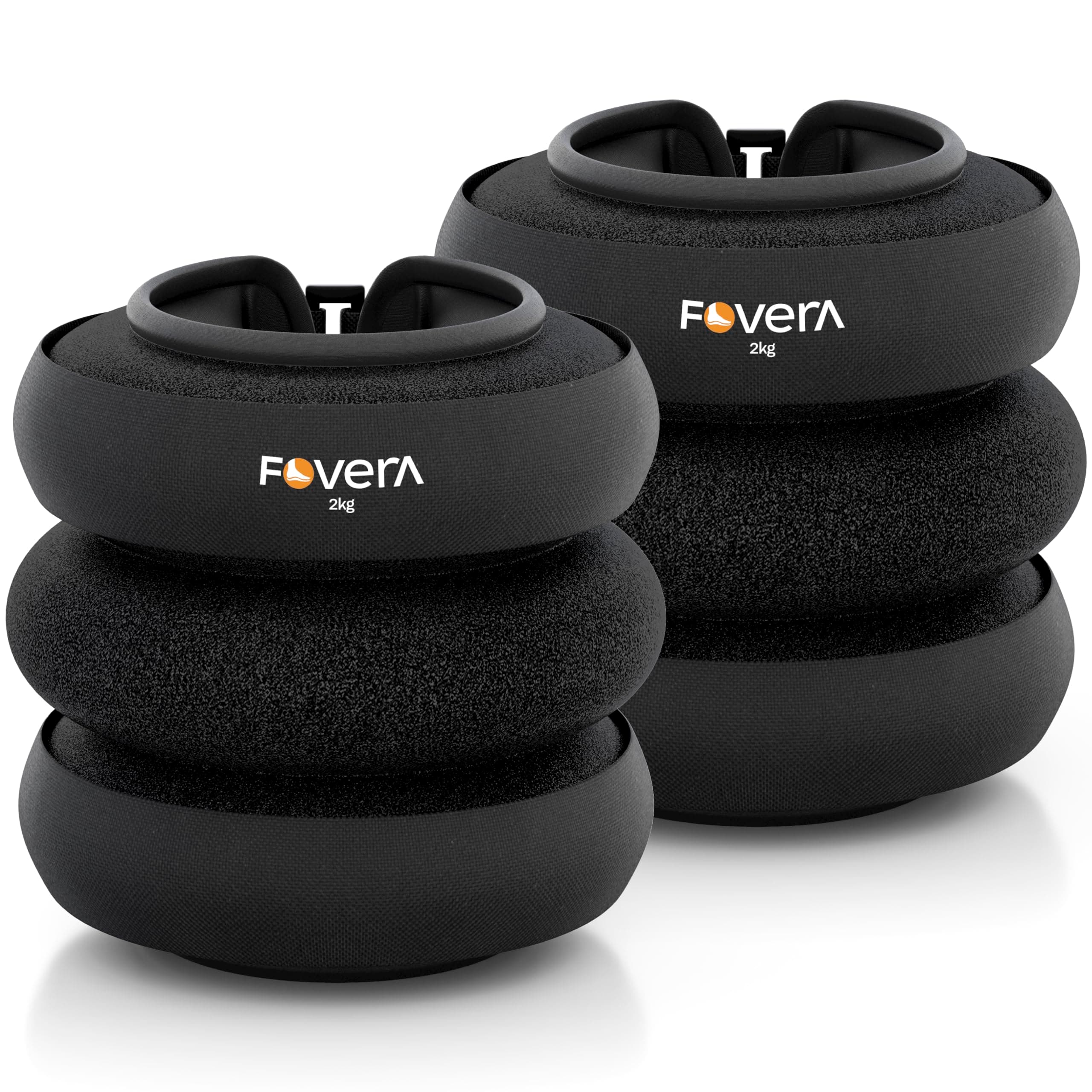 FOVERA Weight Cuff (2 kg) for Strength Gain, Physiotherapy & Rehabilitation | For Men & Women | Adjustable Strap | For Muscle Strength Exercise & Workout (Pack of 2)