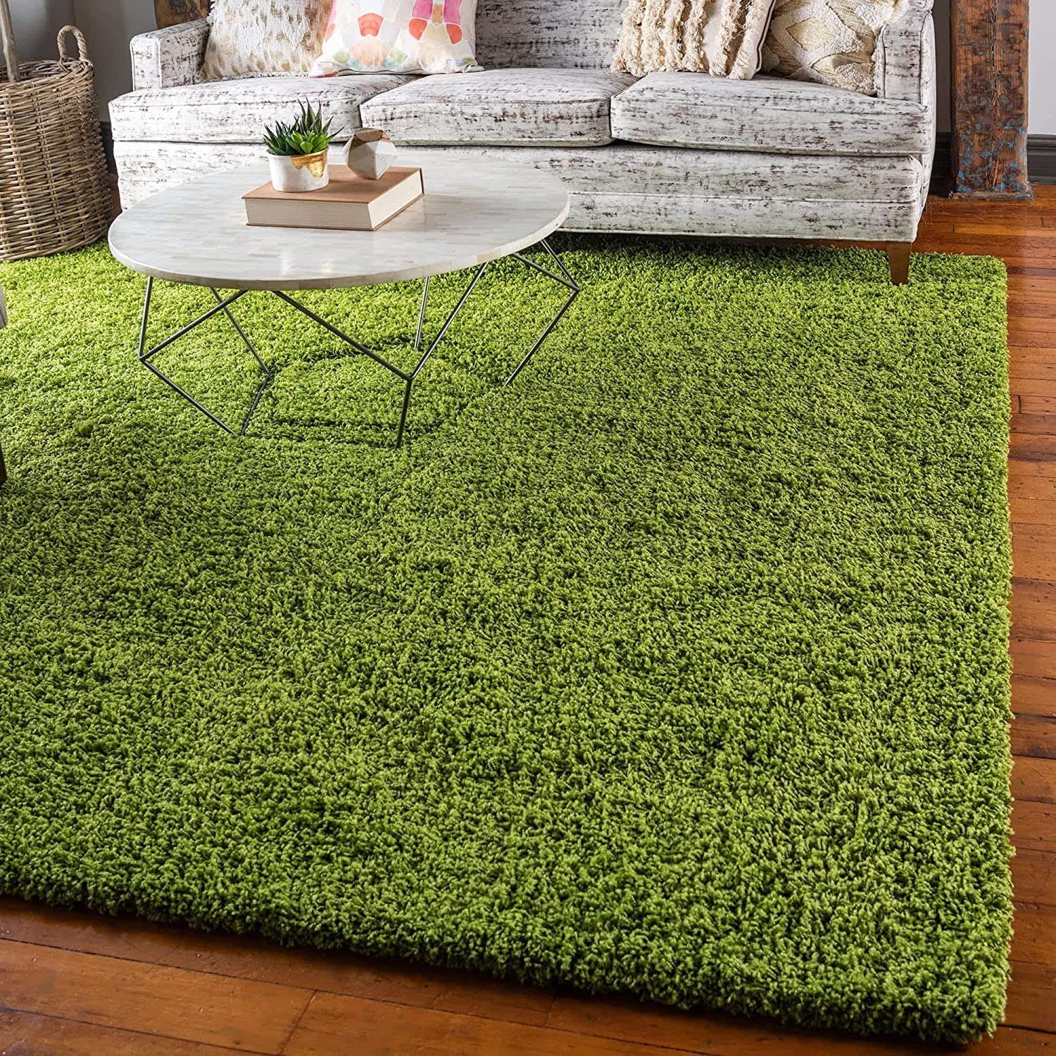 Carpet for Living Room 6x8 feet, Bedroom and Hall Handmade Microfiber Cozy Soft and Fluffy Shaggy Area Rug with 2 inch Thick Anti Skid Carpet Rug6