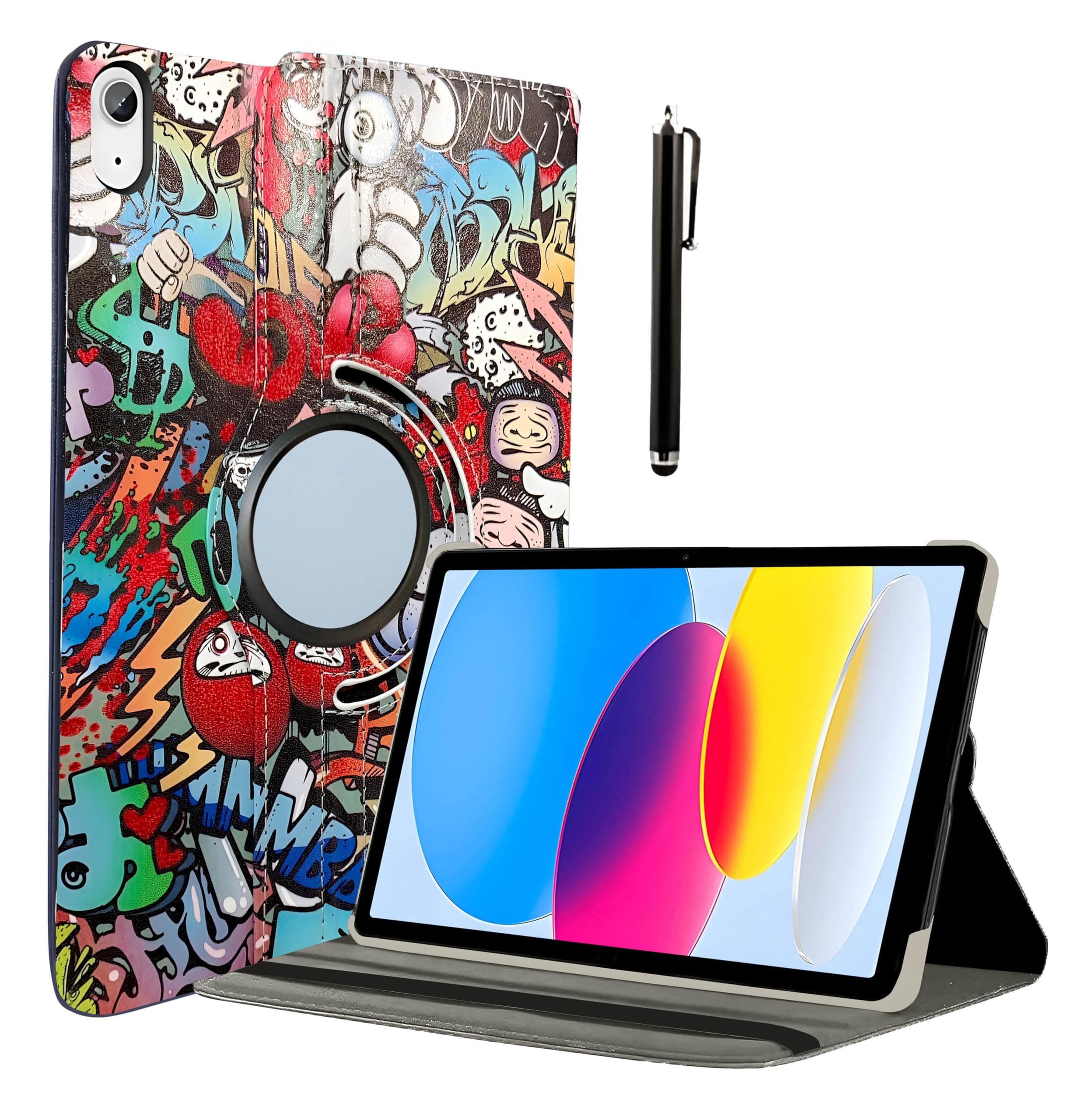 ProElite Cover for Apple iPad (A16) 11th/10th Gen (2025/2022) Case Cover, 360 Rotatable Smart Flip Case Cover for Apple iPad 11th/10th Generation 2025/2022 with Stylus Pen, Hippy
