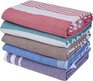 COMFORT WEAVE Cotton Plain Bath Towels 250 GSM Multicolor (Set of 5, 31 X 62 Inch)
