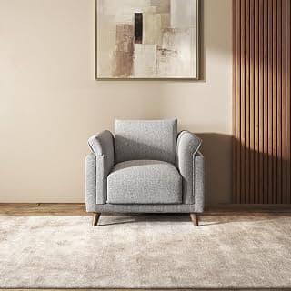 Urban Ladder Diana 1 Seater Fabric Sofa in Grey Colour