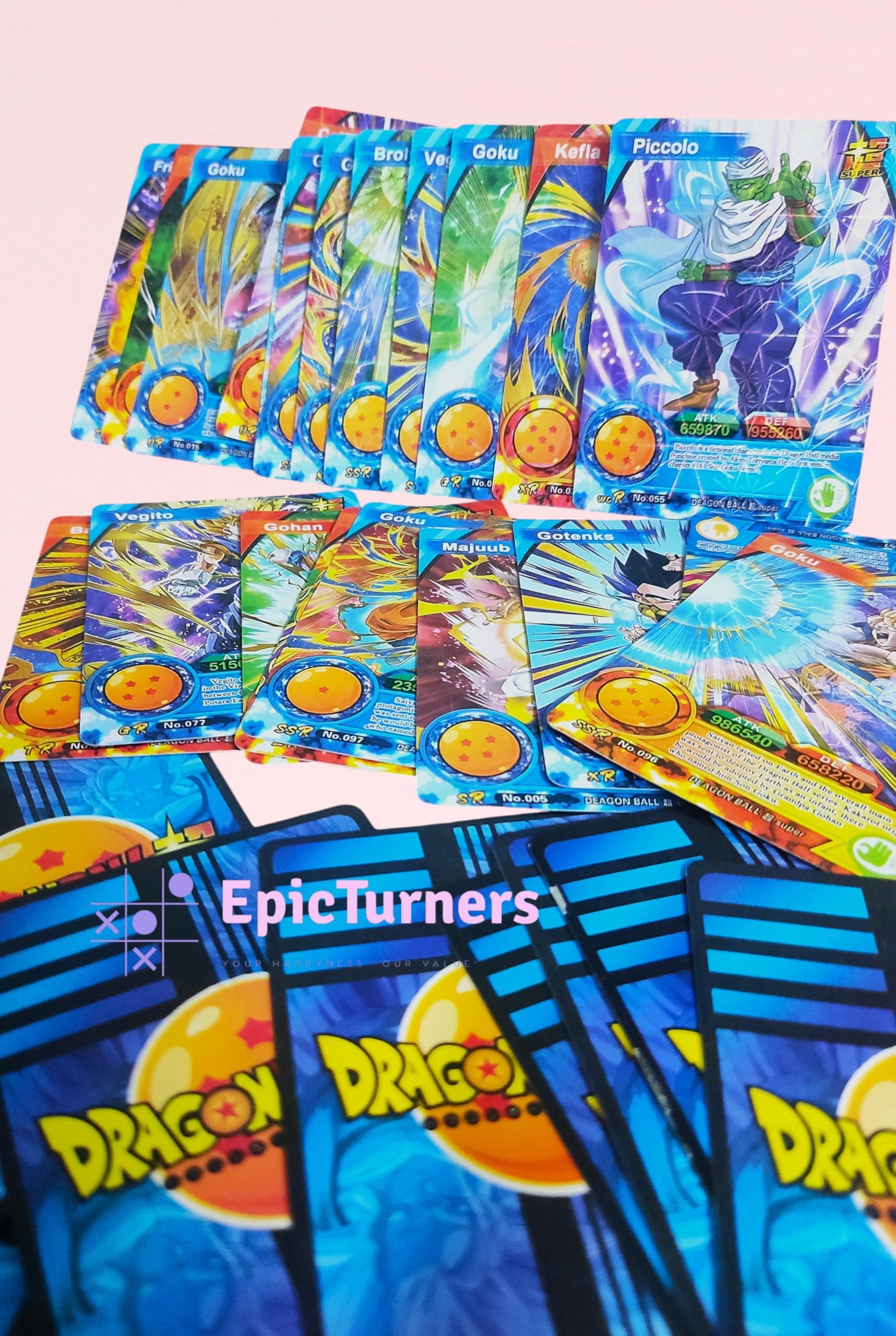 EpicTurners || Anime Warrior Theme Trading Goku Cards 100 Pack – Energy Battle Artwork Set | Premium Collector Edition