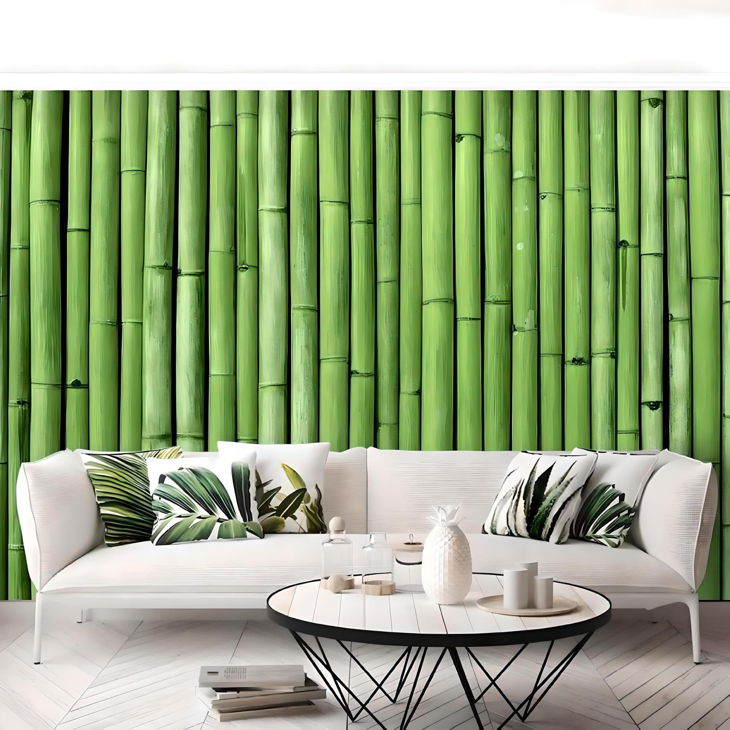 JAAMSO ROYALS Green Standing Bamboo Wallpaper for Walls, Wallpaper, Wall Paper for Wall Decor, Wall Paper, Wall Stickers for Kitchen, 200 CM x 45 CM,Multicolour