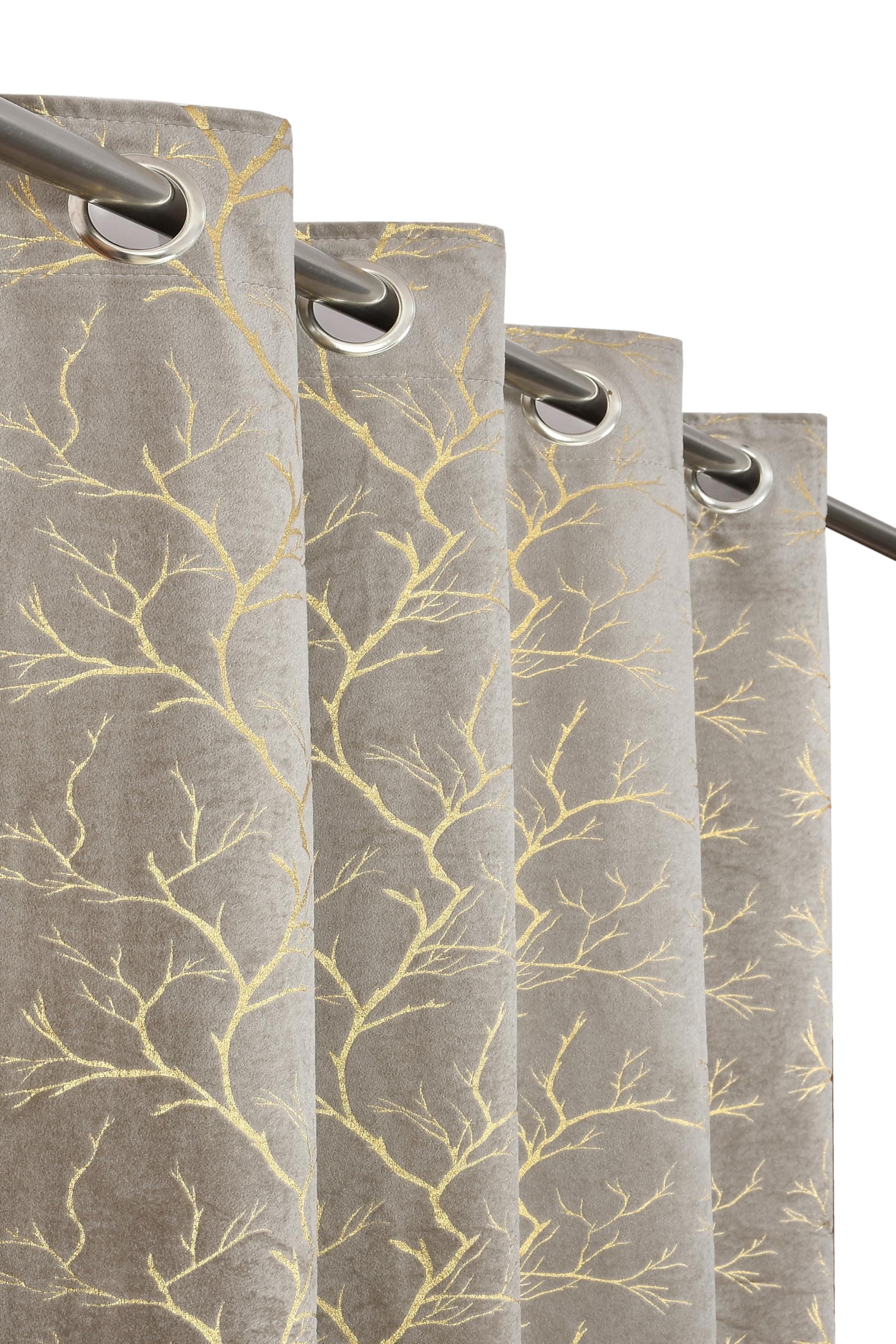 Homefab India Velvet Curtain Room Darkening - Long Door 9 feet, Pack of 1 Panel, Grey