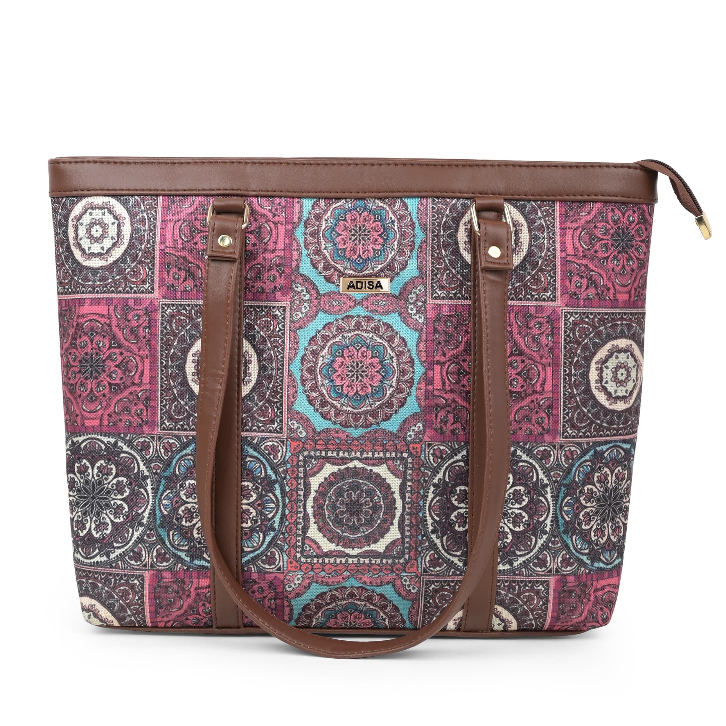 ADISA Women's Office Laptop Handbag Large Printed Shoulder Bag
