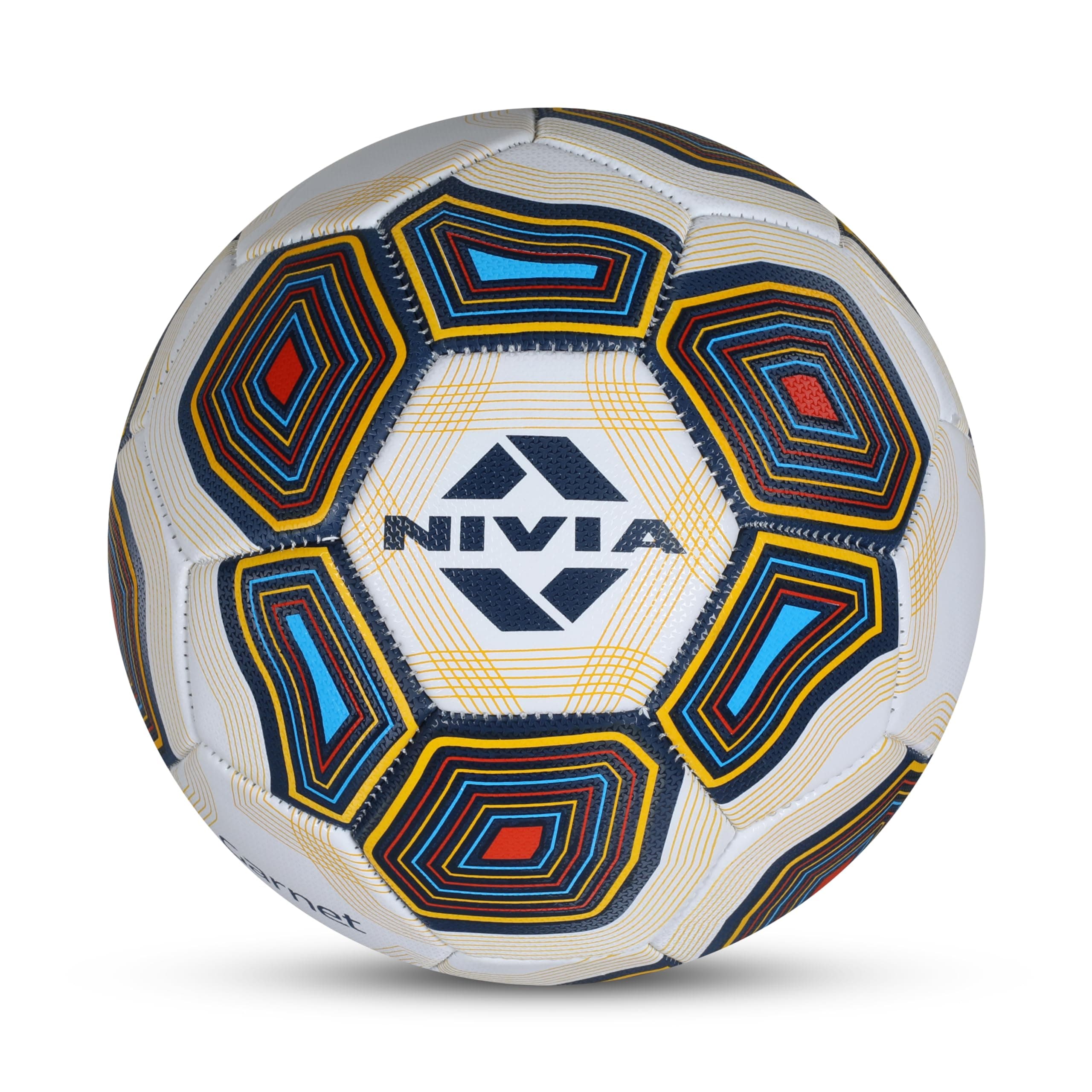 Nivia Garnet/PVC Foamed/32 Panel/Machined Stitched Football/Size - 5 (White)