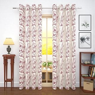 Story@Home Compass Collection Room Darkening Door Curtains 7 feet for Living Room, Bedroom, Kids Room - Maroon Color