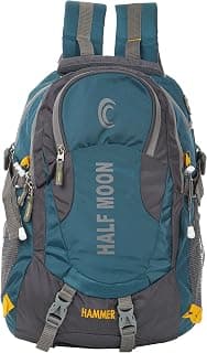 Half Moon 45L Hammer Waterproof Rucksack Bags for Men/Trekking Bags for Man | With 17.3" Laptop Compartment & Rain cover | For Trekking, Hiking, Travel Backpack for Men & Women (Sky Blue)