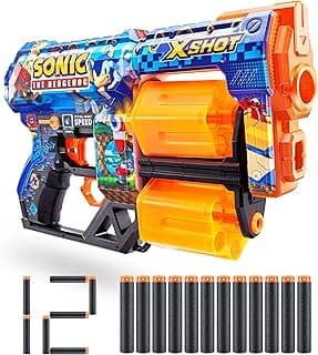 XSHOT Skins Dread, Sonic The Hedgehog, Foam Dart Blaster (12 Darts)