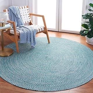 Cotton Rounds Carpet for Living Room, Bedroom, Home Décor – Soft & Durable Floor Rug, Washable & Lightweight 4x4 feet, Color Mix Green