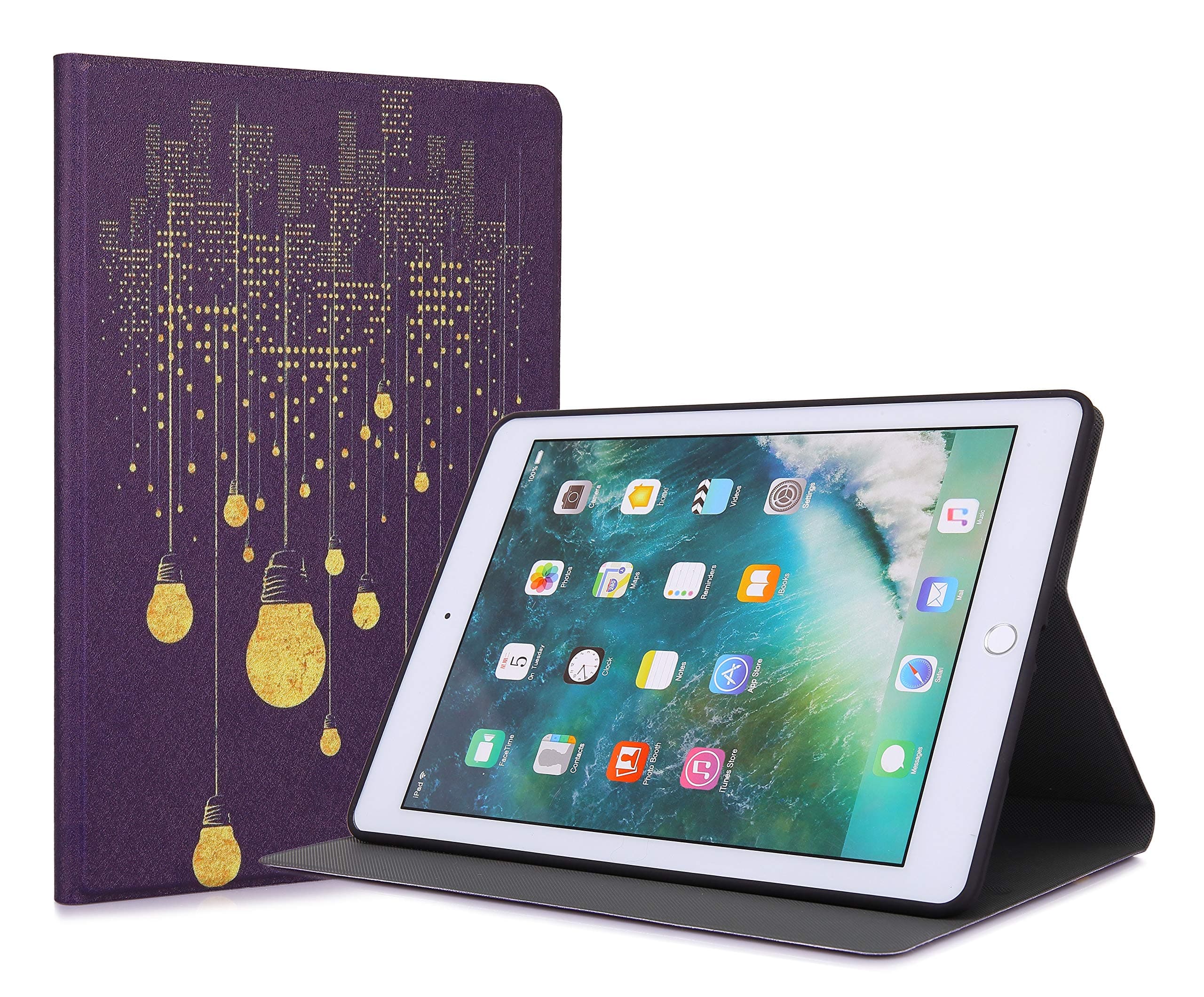 MOCA [Soft Back] Magnetic Flip Cover Case for iPad Air 2 A1566 A1567 (2014 Launched) iPad Flip Cover Case (City Night)