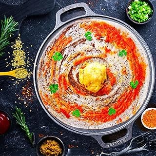 SOLARA Cast Iron Tawa for Dosa 12" Inch(30 Cm), Tawa for Dosa, Uthappam, Roti, Chapati, Naan, Gas&Induction Friendly, Dosa Tawa Cast Iron, Cast Iron Cookware,Black