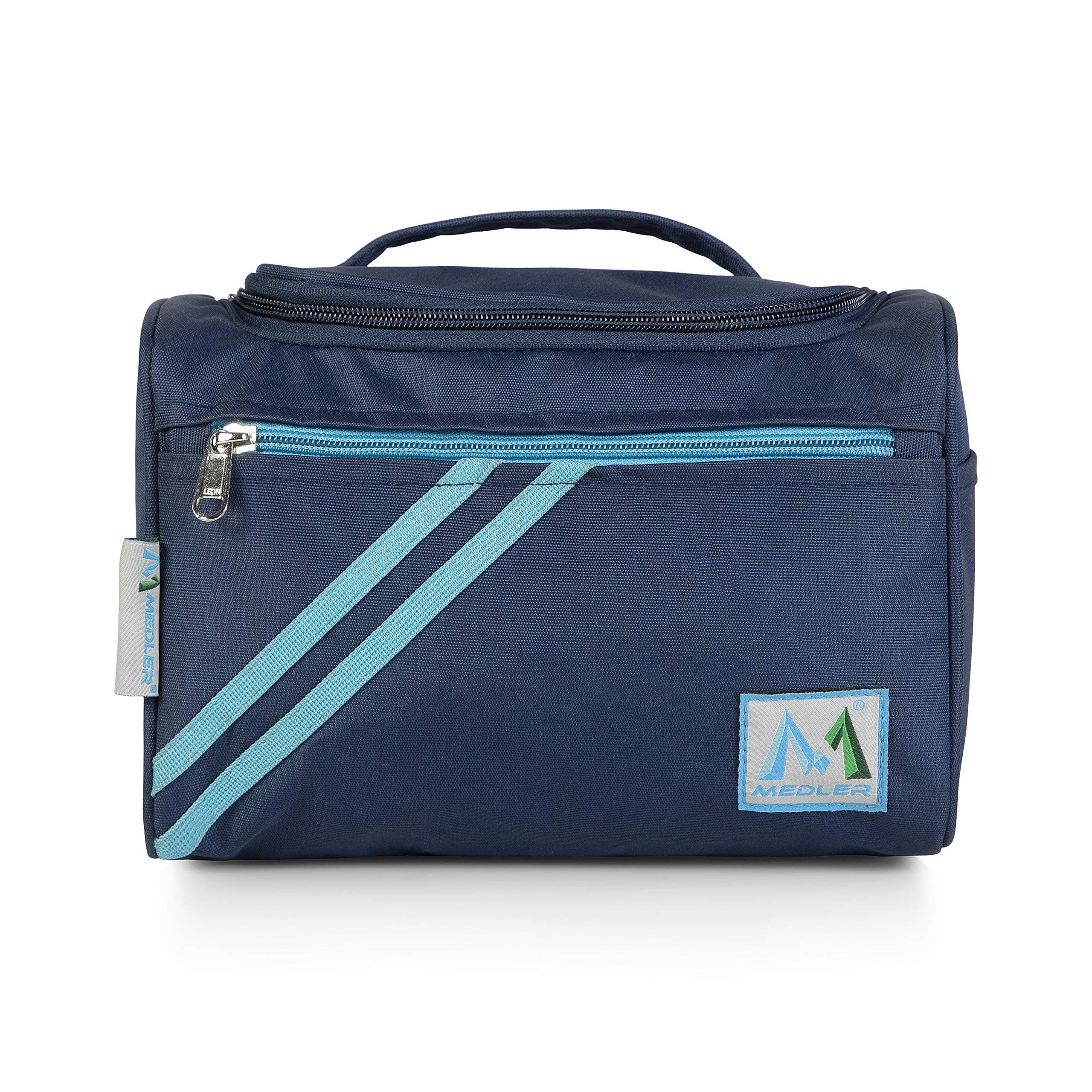 M MEDLER Cosmetic Organizer Bag Makeup Pouch for Women Travel Toiletry Bag for Cosmetics Brushes Accessories Waterproof Zippered Cosmetic Bag Portable Carry Pouch (Blue)
