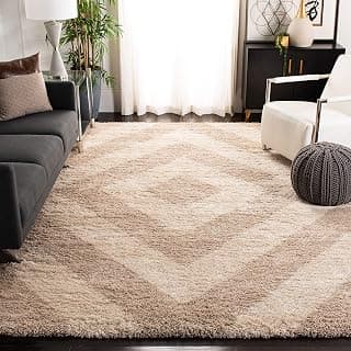 Microfiber Shaggy Super Soft Modern Florida Hand-Tufted Area Rug Anti Skid Carpet for Bed Room Home Plush Fluffy Carpet with 2.2 inches Pile Height Size 3 x 5 Feet Color Ivory Beige