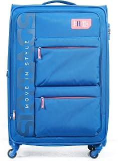 Skybags Polyester Vanguard 4W Exp Strolley 81 (Bright Blue)