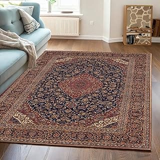 ishro home Premium Carpet for Hall, Bedroom, Living Room | Medallion Collectible Carpets | Anti Skid | Machine-Washable | Non-Shedding | Non- Fading | (3x5 Fts, Herati)