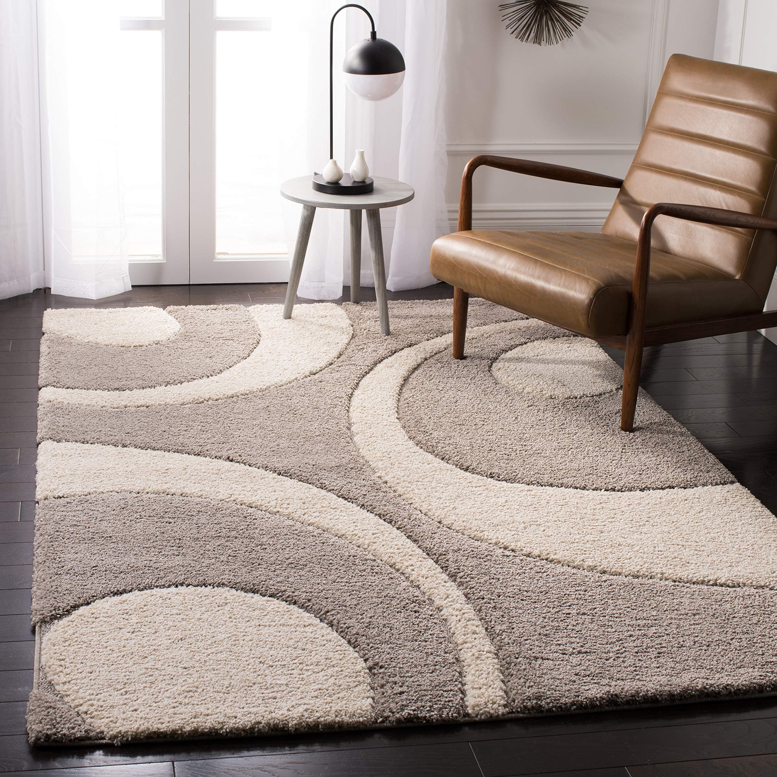 TAUKIR CARPETS- Handmade 3D Edge Collection Microfiber Polyester Silk Touch Carpets, Size 10x10, feet Square, Color, Beige Multi