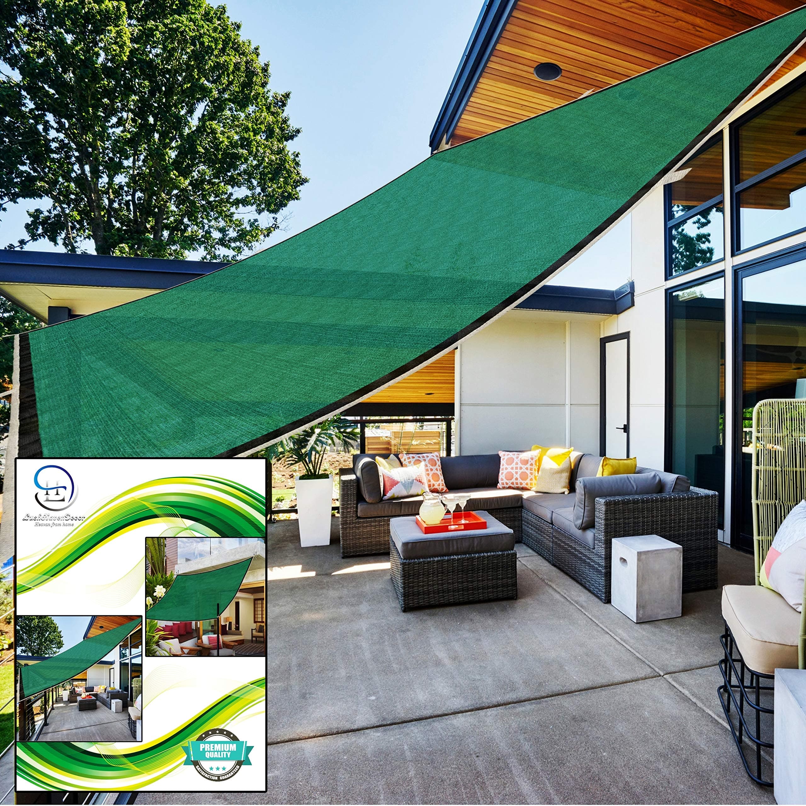LushHavenDecor 80-90% Sun Block Dust Mesh Shade net Multi Purpose Garden Nursery Home Lawn Sports Shading Protect Flowers and Plants House Balcony Netting Cloth with Cotton Niwar, 10 X 4 Ft Green
