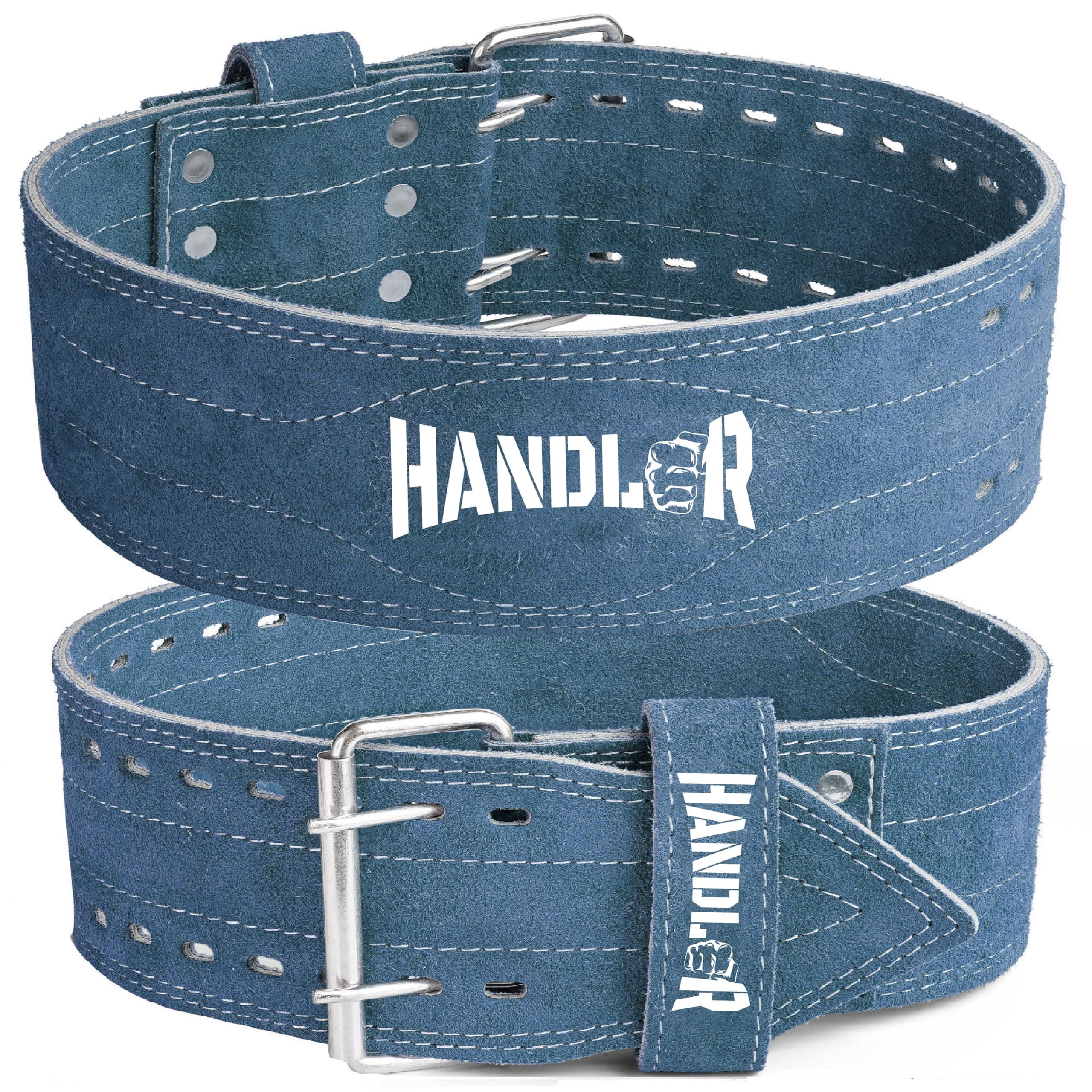 Handler Genuine Leather Unbreakble, non tearable Gym Belt for Men & Women Workout Deadlift for Gym Suede Powerlifting for Heavy Workout | Professional Heavy Weight Lifting Belt Original (Grey, Small)