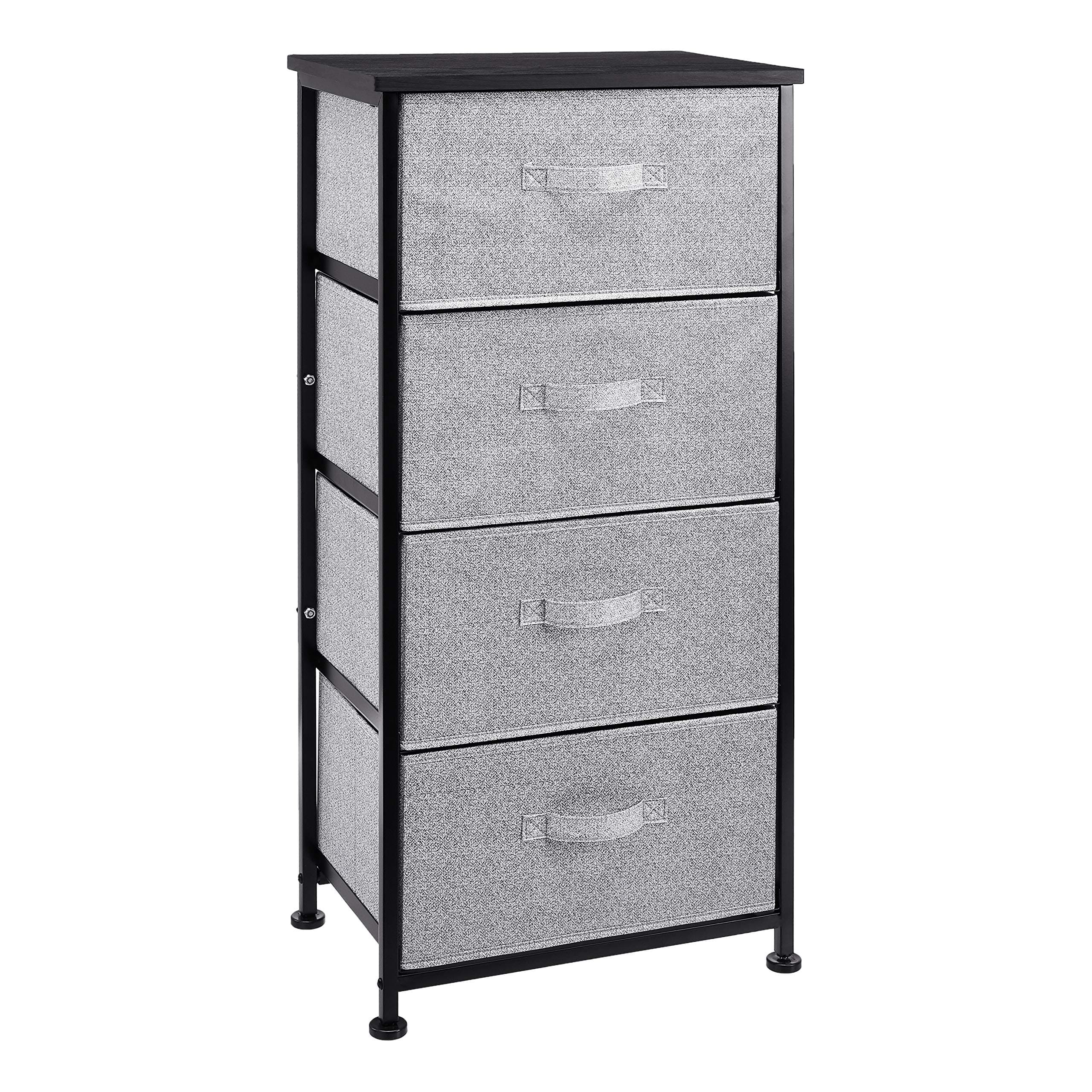amazon basics Fabric 4-Drawer Storage Organizer Unit for Closet, Black, 28.5 x 41 x 21.08 cm