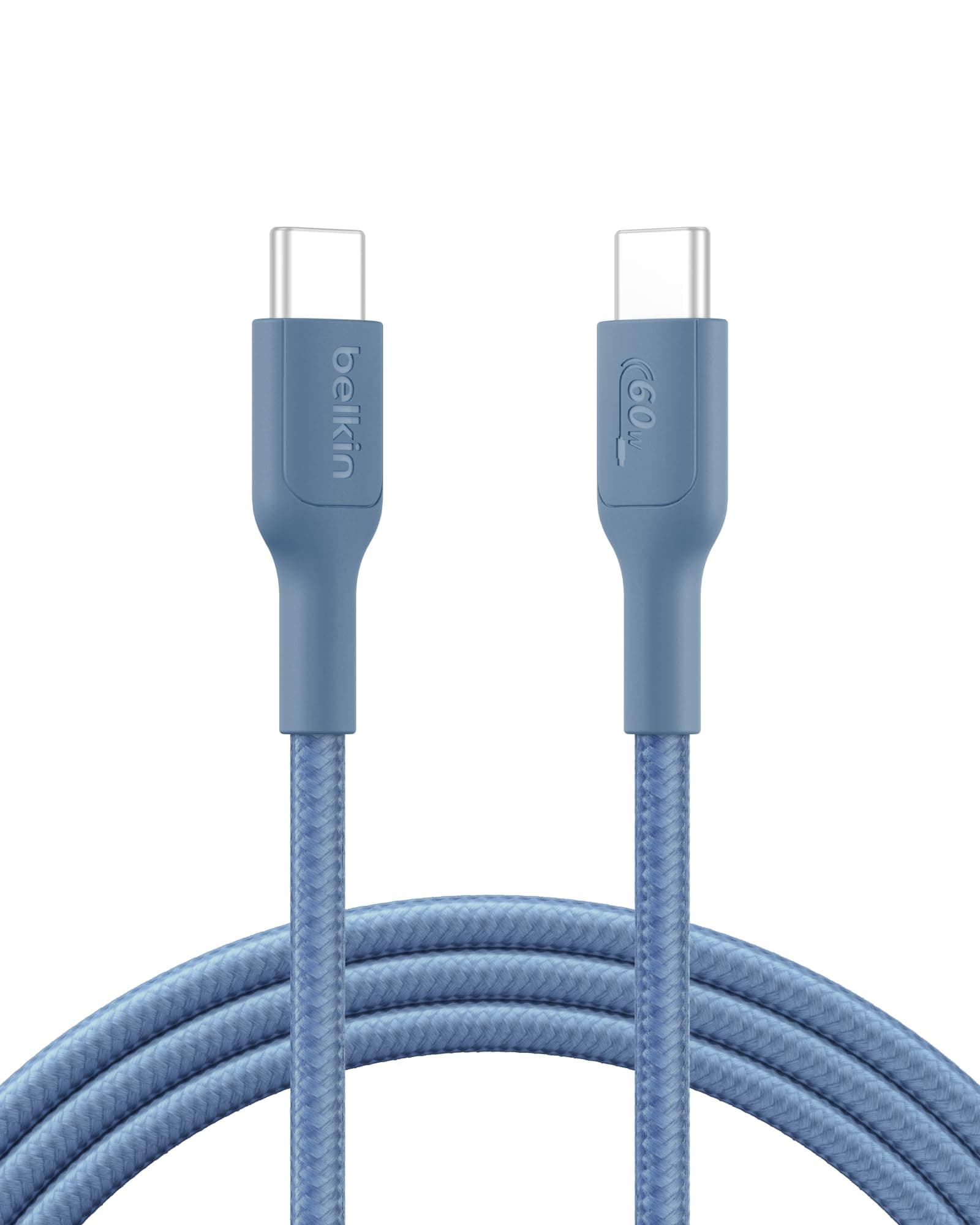 Belkin Apple Certified USB-C to USB-C Braided Nylon Cable 2M | Fast Charging Cable | Type C Charger Cable for iPhone 17, 16, Galaxy S25, Pixel 9, MacBook, iPad Pro | 2 Years Warranty | Blue | Apple Certified USB-C to USB-C braided nylon, 2M length, fast charging for iPhone, Galaxy, Pixel, MacBook, iPad Pro