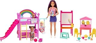 Barbie Skipper Babysitters Inc.™ Ultimate Daycare Playset with 3 Dolls, Furniture & 15+ Accessories, Includes Bunk Beds & Color-Change Easel | With 3 Dolls, Furniture & 15+ Accessories, Includes Bunk Beds & Color Changing Trestle, HND18